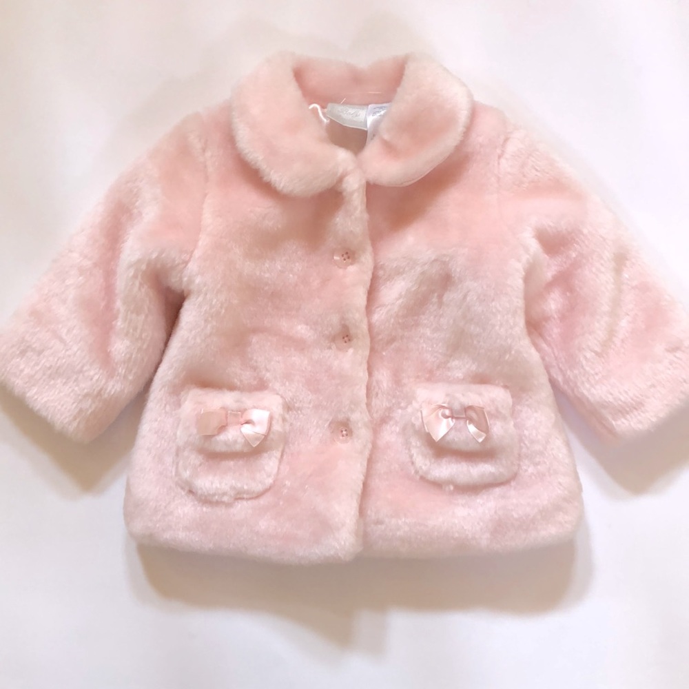 Infant Girl Faux Fur Jacket, Sz 12mos.